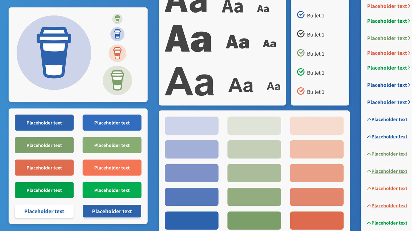 USALLIANCE design system tokens: colors, buttons, bullets, and type scale