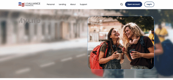 Animated new MyLife Checking hero: the headline and photo fade and settle into place